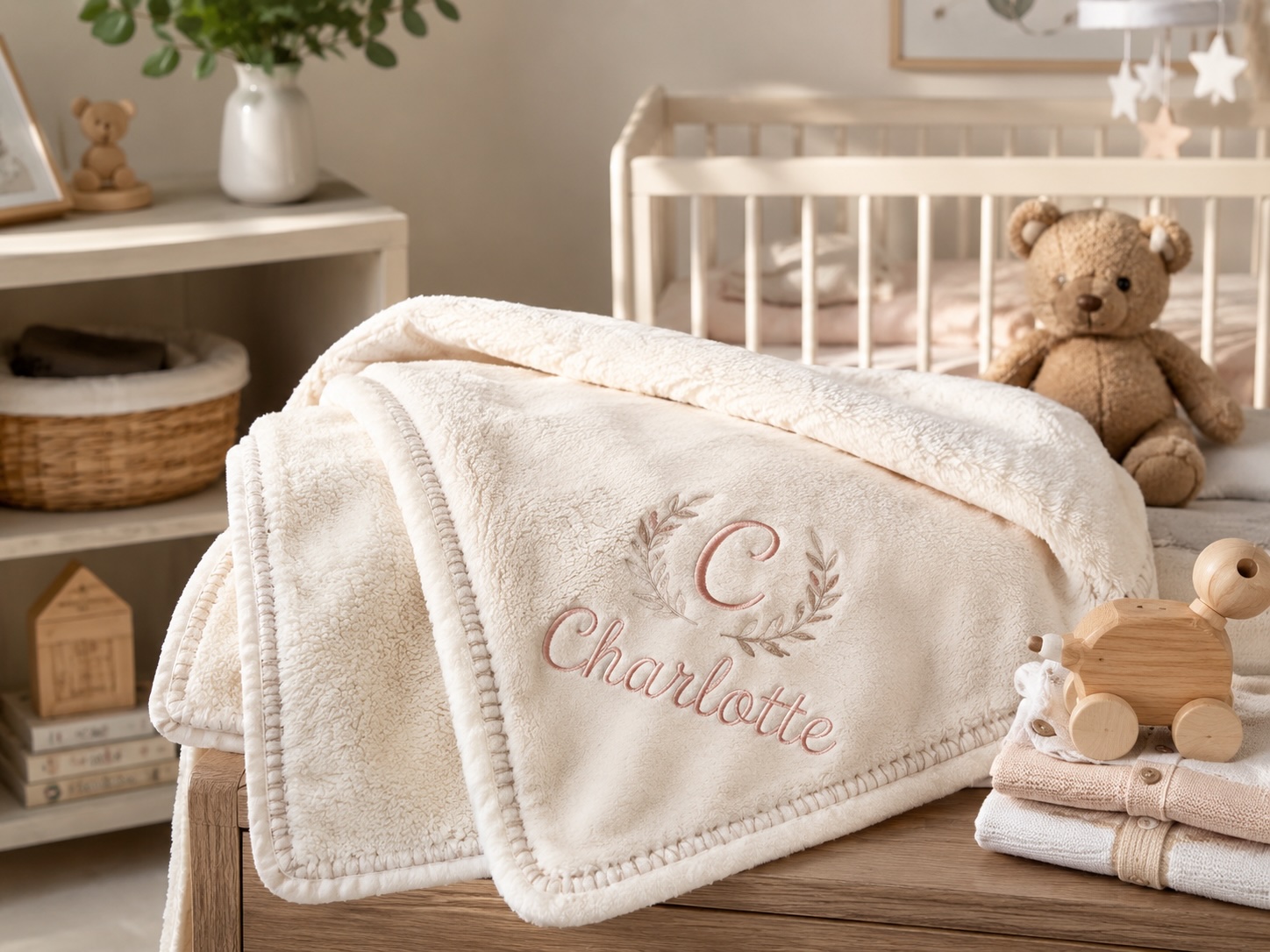 Eine personalisierte Decke als Herzgeschenk zur Geburt entdecken personalisierbare decke